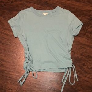 Light Blue Criss Cross Tee